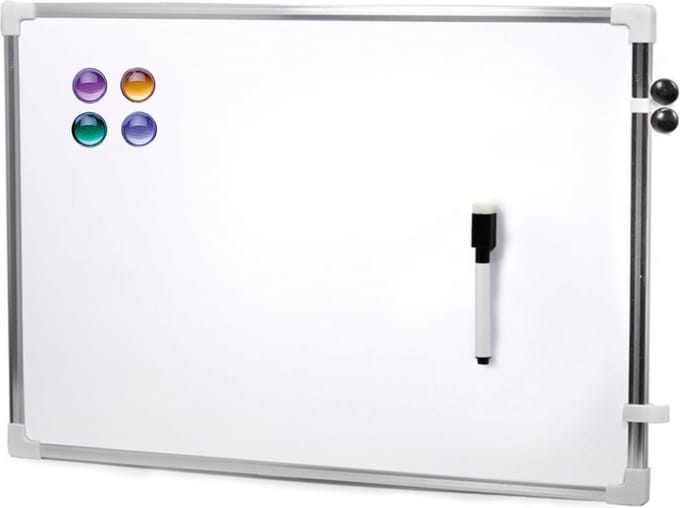 Concorde magnetisch whiteboard - memobord - met marker/magneten - 60 x 40 cm