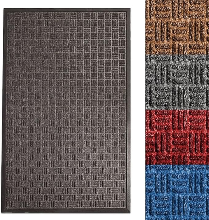 FLOORDIREKT Deurmat - Ocean - Scrubber-Structuur - Antraciet - 60 x 90 cm