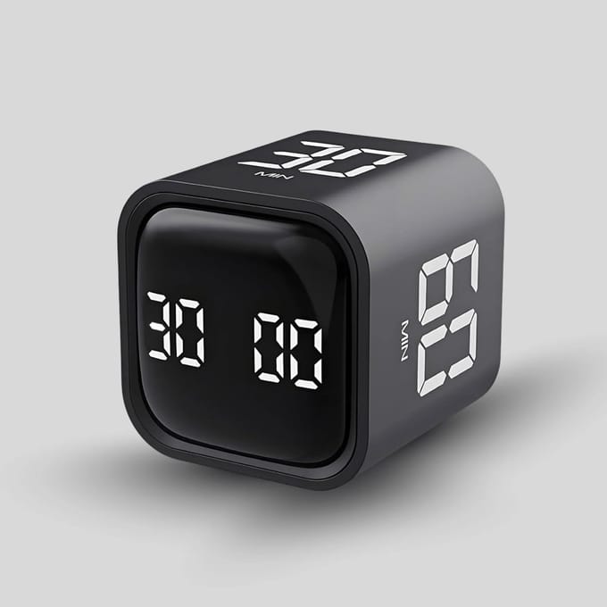 Pomodoro Dobbel - ADHD focus timer - Pomodoro Techniek Timer - Focus Timer Kubus - Digitale Afteltimer - Roterende Kubustimer - Time Management - Werk, Studie & Thuiswerken - Kookwekker