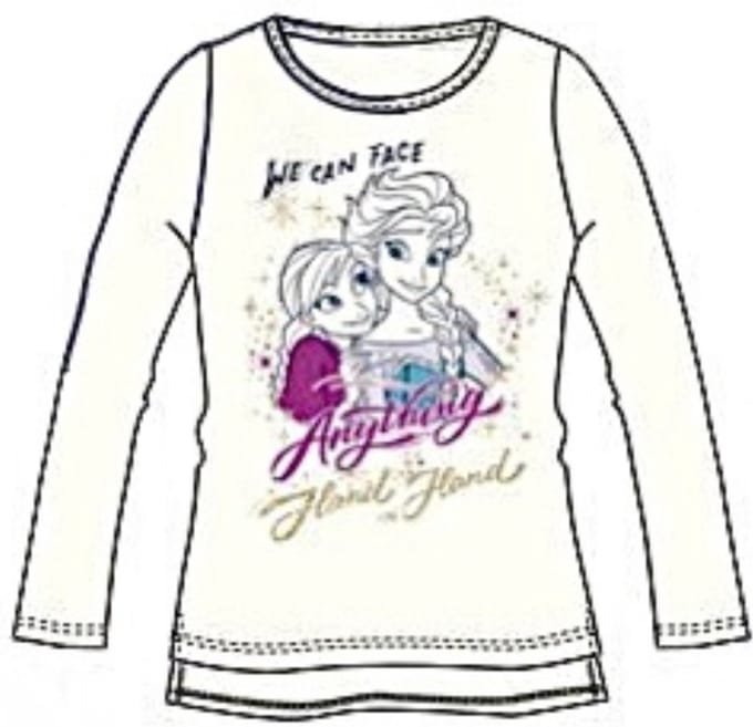 Disney Frozen longsleeve - Hand in Hand - Off White - maat 110 (5 jaar)