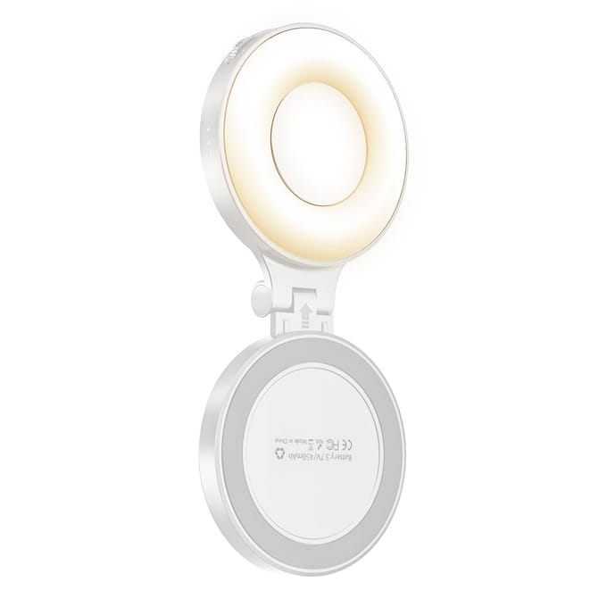 Lampe LED magnétique pliable pour selfie, intensité variable (2 500 K-8 500 K) blanc