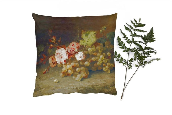 Sierkussens - Kussentjes Woonkamer - 45x45 cm - Fruit - Stilleven met druiven - Oude meesters