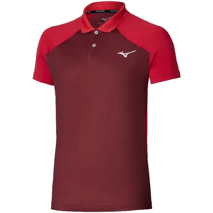 Mizuno Polo Heren-donkerrood, rood