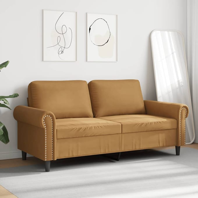 vidaXL - Tweezitsbank - 140 - cm - stof - bruin