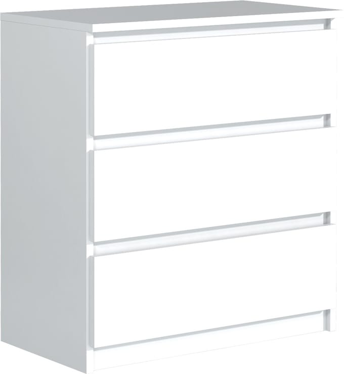 Pro-meubels - Ladekast Norton - Wit - 70cm - 3 lades - Commode