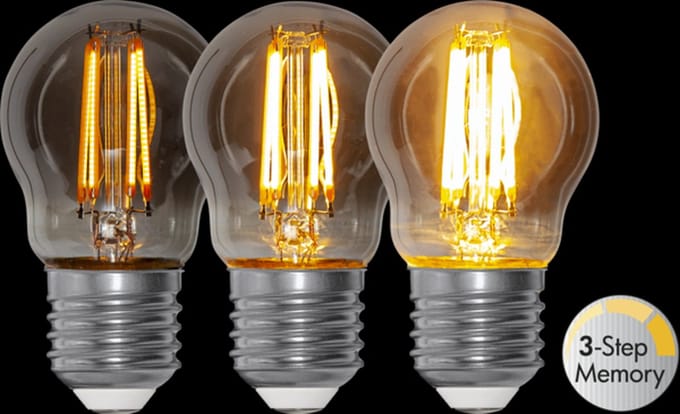 3 standen - Kogellamp - E27 - 2.9W - Super Warm Wit - 2200K - Dimbaar
