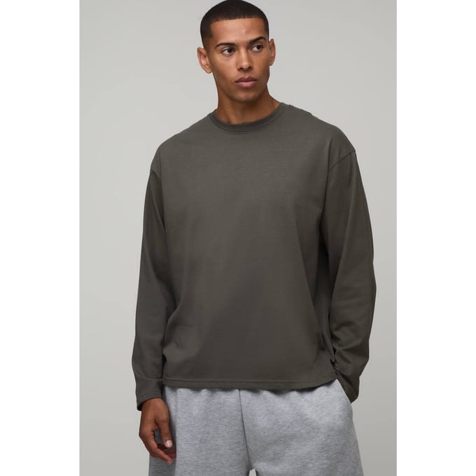 Essentieel Oversized Shirt Met Lange Mouwen | Khaki | Size Large