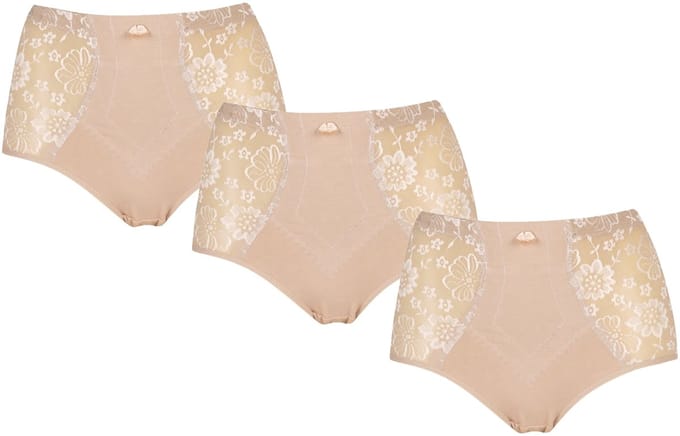 JC 3-Pack Licht corrigerende dames slips H201 Huid - maat M