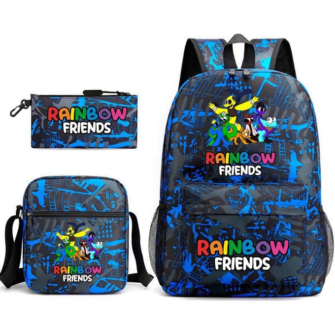Rainbow Friends Omringende Rugzak Basisschoolleerling Sterrenhemel Schooltas Driesets 17 inch backpack