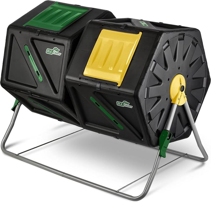 Tweekamer Compostbak 140L met Easy-Turn Systeem - Stabiele Tuin Composteerbak