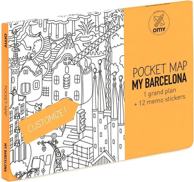 omy Coloring Pocket Map (14x10,5x1cm) - Barcelona