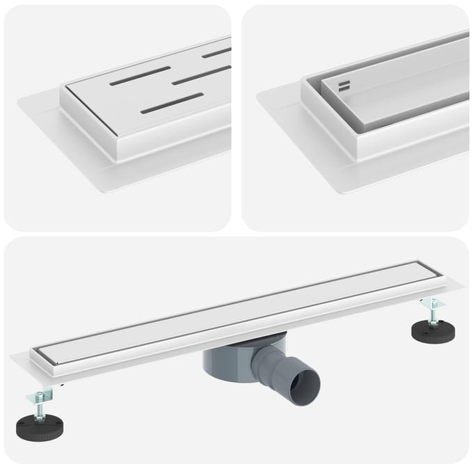 vidaXL - Doucheafvoer - 2-in-1 - met - 360° - Sifon - zilver - 60 - cm