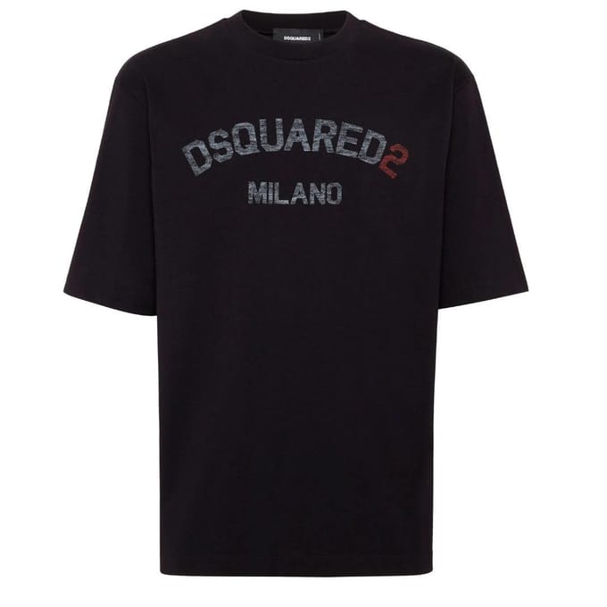 DSquared2 Heren Milano Logo T-Shirt (Zwart)