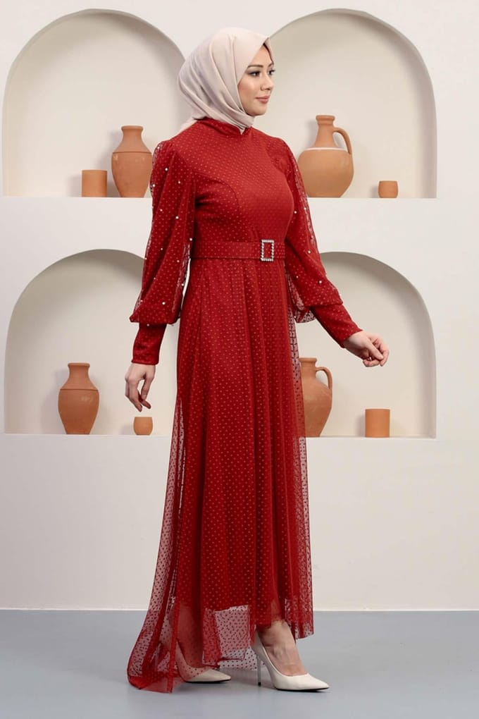 Tule Avondjurk With Steen Riem, Terracotta