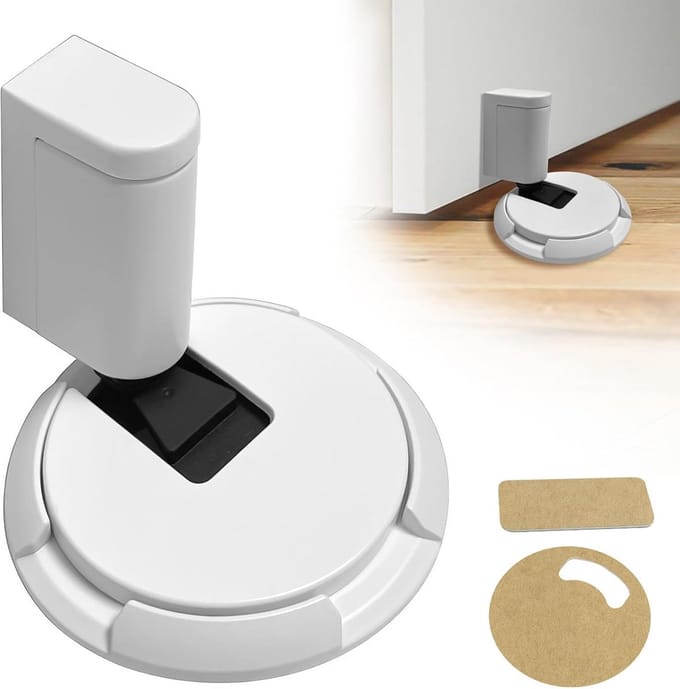 Dailygoods - Deurstopper vloer, magnetische deurwig, deurstopper voor muur binnen, deurklinkbuffer deurstopper (wit)