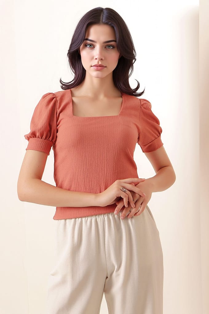 Slim Fit Vierkante Hals Blouse