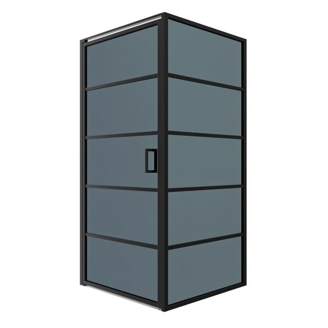 Douchecabine Oris - 90 x 90 x 200cm - Zwart - Met Strepen- Rookglas Nano Coating