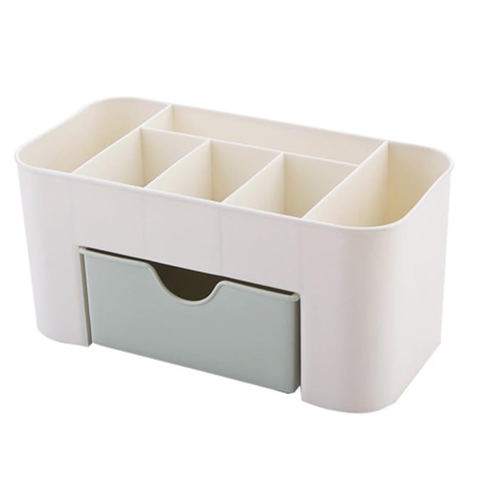 Cosmetica Make-up Organizer PP Multifunctioneel 6 Vakken Make-up Bureau Organizer met Lade groen