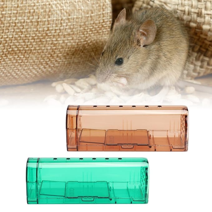 2 STKS Plastic Muizenval Humane Herbruikbare Rattenvanger Kooi Knaagdier Muizenval voor Huis Winkel Hotel2STKS blue