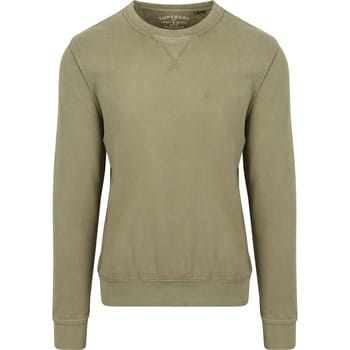 Superdry Sweater Classic Essential Olijfgroen - Maat XXL - Heren - Sweaters