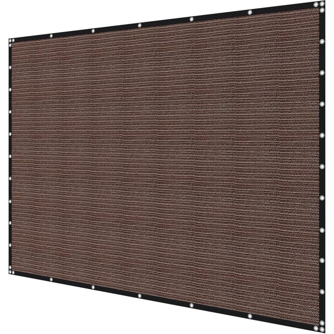 90% Zonwerend Doek Privacy Scherm 3 x 3,6 m voor Terras Tuin (Bruin)