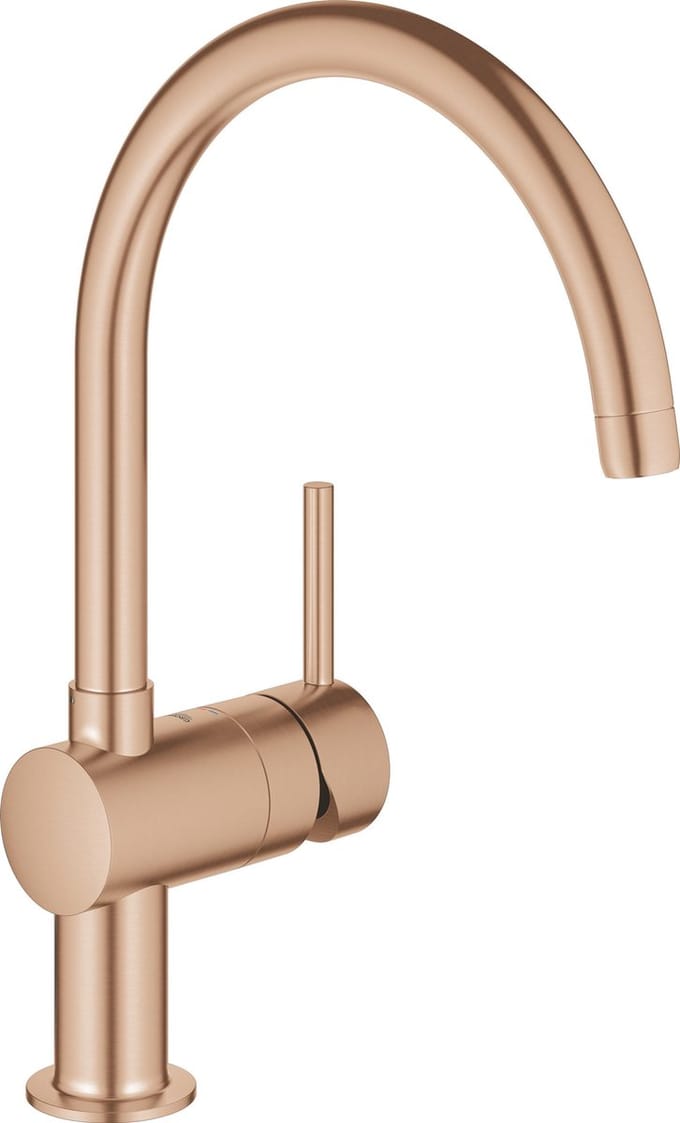 GROHE Minta keukenkraan - draaibare hoge C-uitloop - 1 straalstand - mat brons (brushed warm sunset)