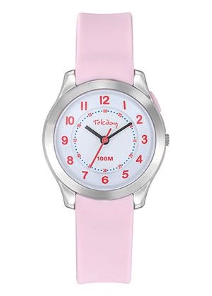 Tekday-Kinderhorloge-Roze-Achtergrondverlichting-30MM-10ATM-Silicone band.