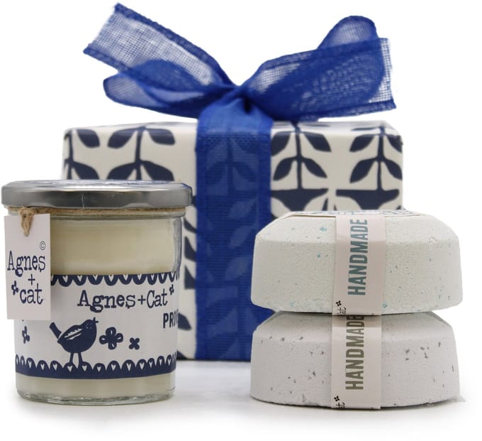Geschenkdoos - Parma Violet (kaars) + Zeezout en Moss & Dolly Blue (Fizz)