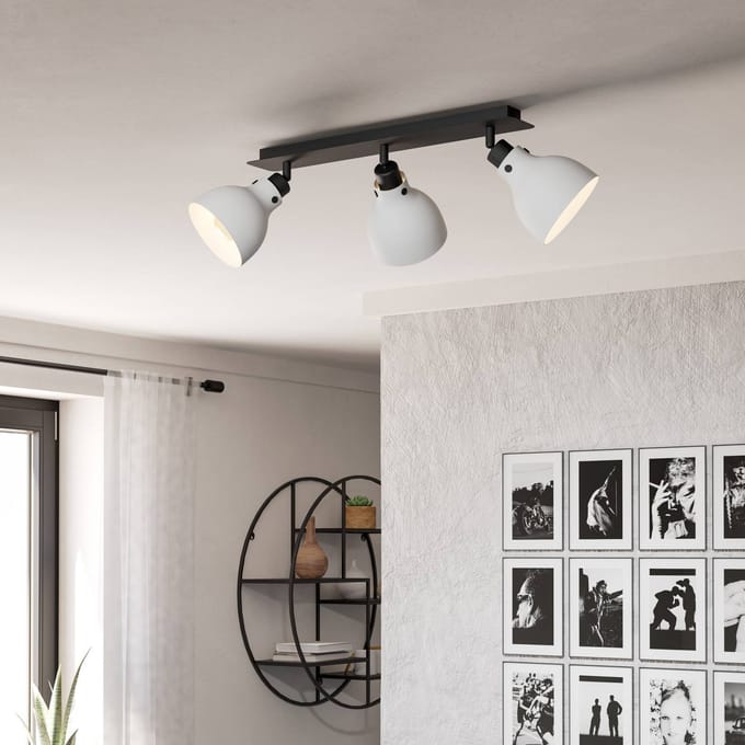 EGLO Matlock plafondspot, lengte 74 cm, grijs/zwart, 3-lamps.