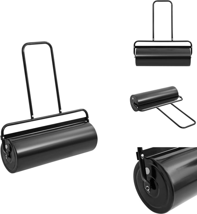 vidaXL - Gazonroller - duwmodel - 63 - L - ijzer - en - staal - zwart