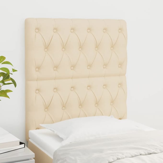 vidaXL - Hoofdbord - crème - 80x7x118/128 - cm - stof