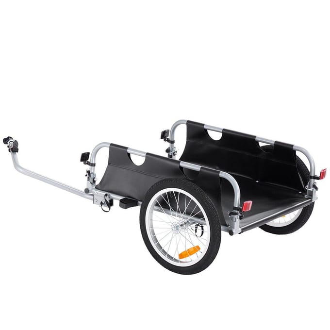 Fiets Cargo Trailer, Laadvermogen 100 lbs, Robuuste Fiets Aanhanger Kar, Opvouwbaar Compacte Opslag & Snelle Ontkoppeling met Universele Koppeling, 16  Wielen,