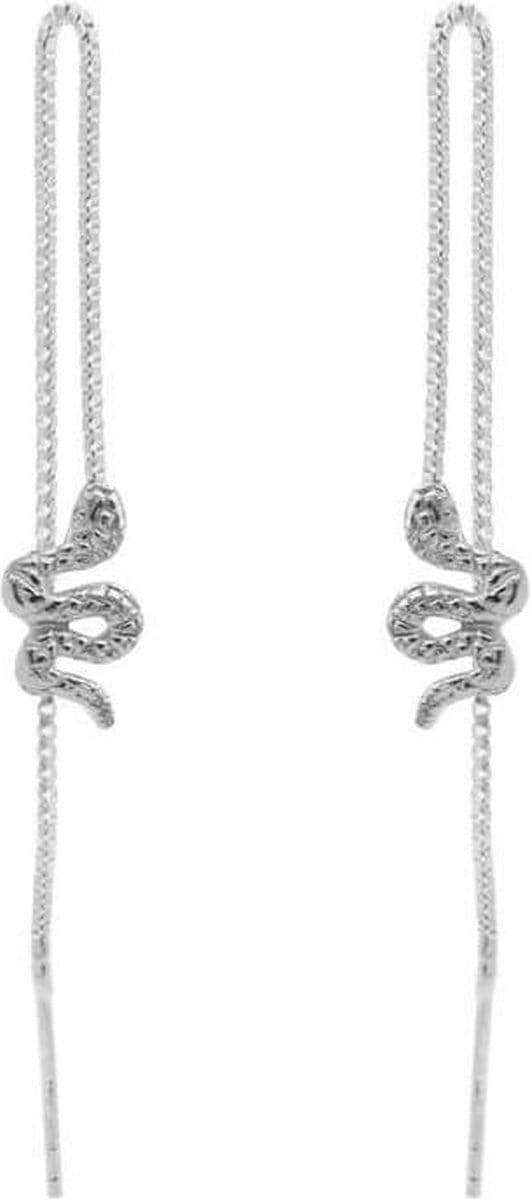 Karma Pull Through Doortrek Oorbellen Snake Zilver