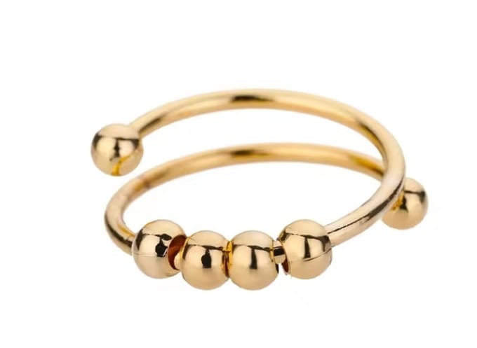 Anxiety Ring – Fidget & Anti-Stress Ring - goud - ADHD - ADD - Smartkabel.nl - ontspannen