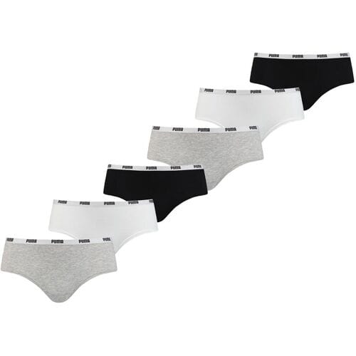 Puma Hipster Dames Zwart/Wit/Grijs 6-Pack-S