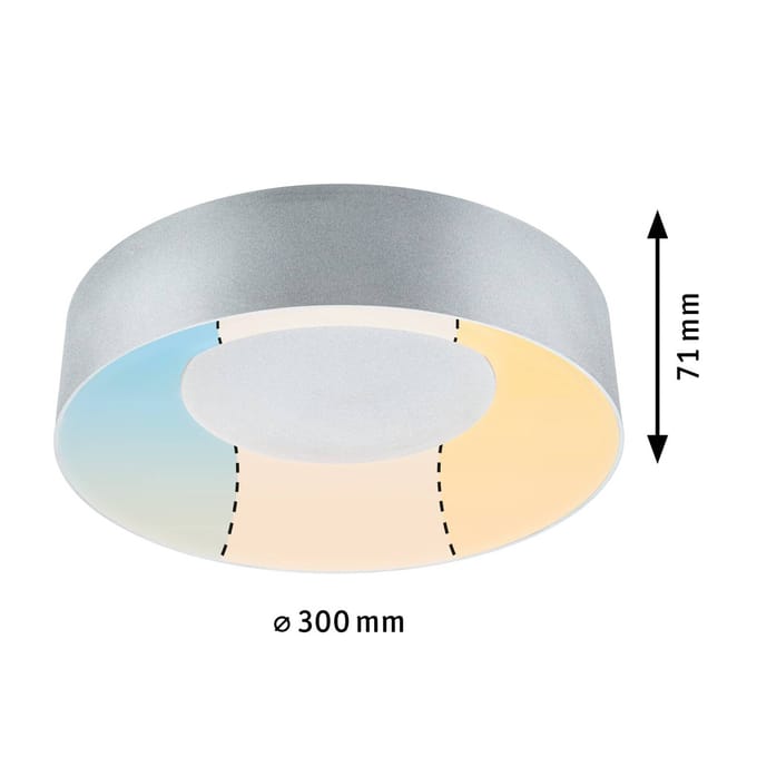 LED-plafondlamp Casca IP44 White Switch 1500lm 230V 16W Alu mat