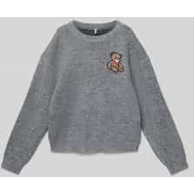 Regular fit gebreide pullover met motiefstitching, model 'TEDDY'