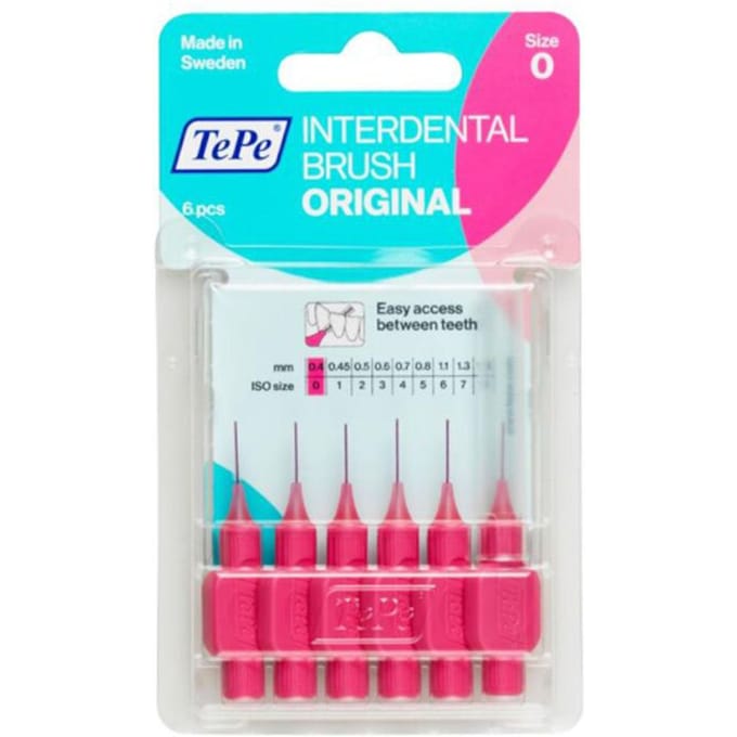 TePe Interdentale Ragers Original Roze ISO maat 0 – 0,4 mm (6 stuks)