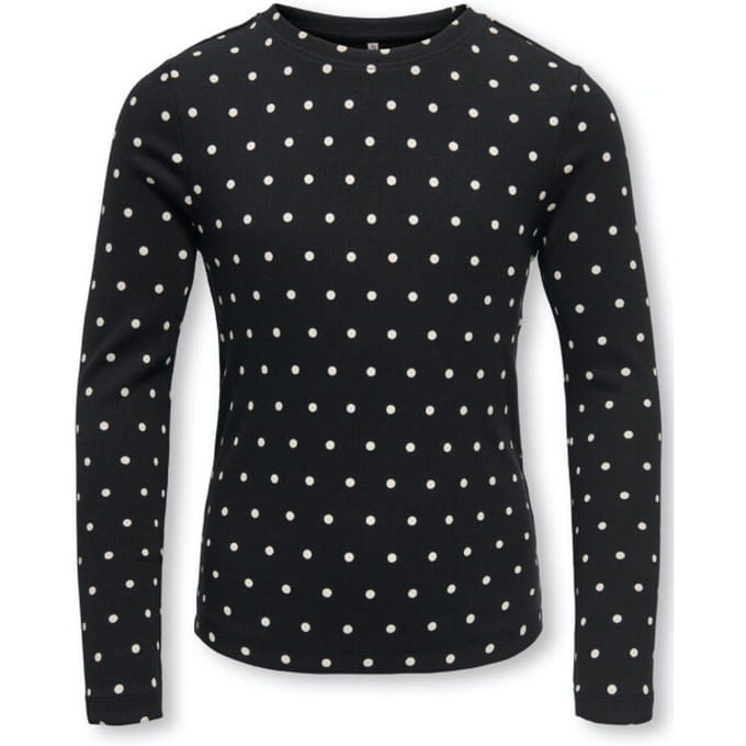 Only - Top - KOGTRINNY - Dots - Zwart - Maat 146/152