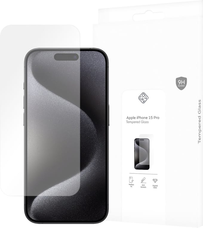 Cazy screenprotector geschikt voor iPhone 15 Pro - Screenprotector Gehard Glas