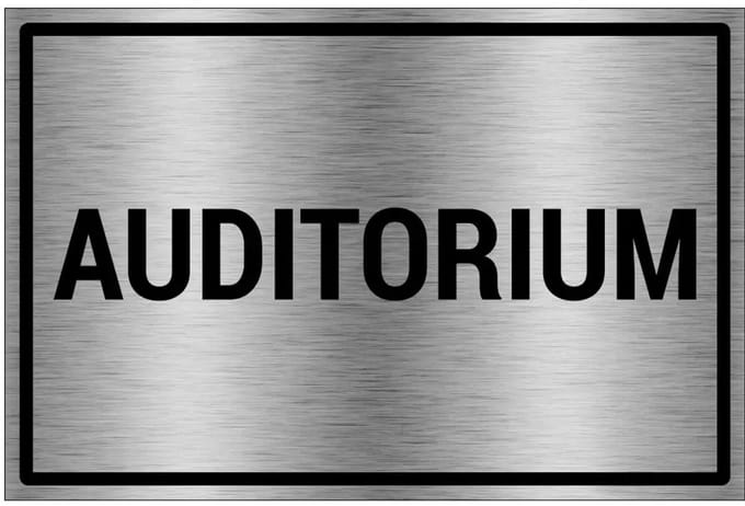 Auditorium bord - gecoat brushed aluminium - grijs zwart | 45 x 30 cm