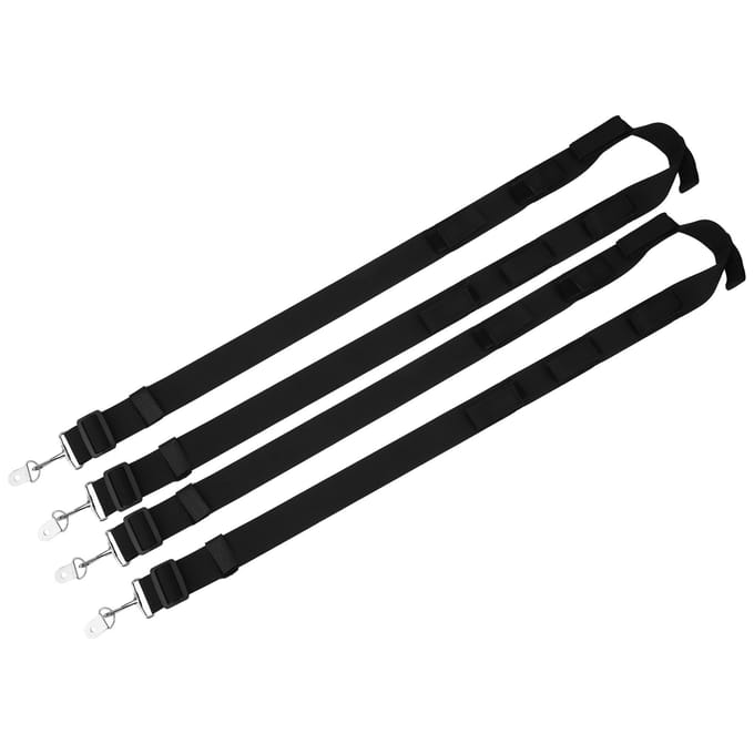 2 Stuks Verstelbare Voertuigmontage Hengelrek Vaste Riem Klittenband 7?Gat Polyester black