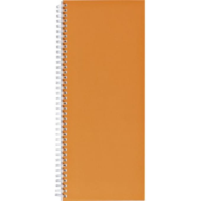 Notizbuch 135x330mm Linie 160 Seiten 70gr Spirale orange