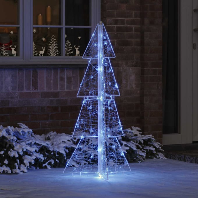vidaXL Kerstboom 100 LED's Blauw 120 cm Acryl