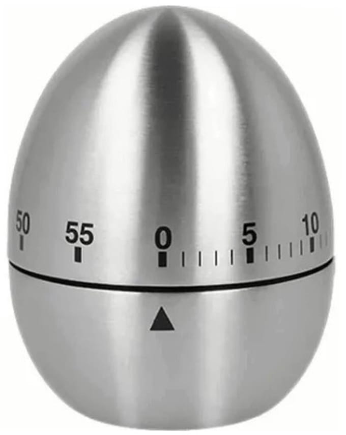 Allecto - Tomotato RVS Eitimer - Mechanische Keuken Timer 60 Minuten met Antislip Basis