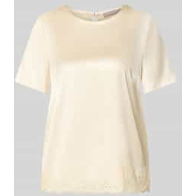 Regular fit blouse van satijn met kant