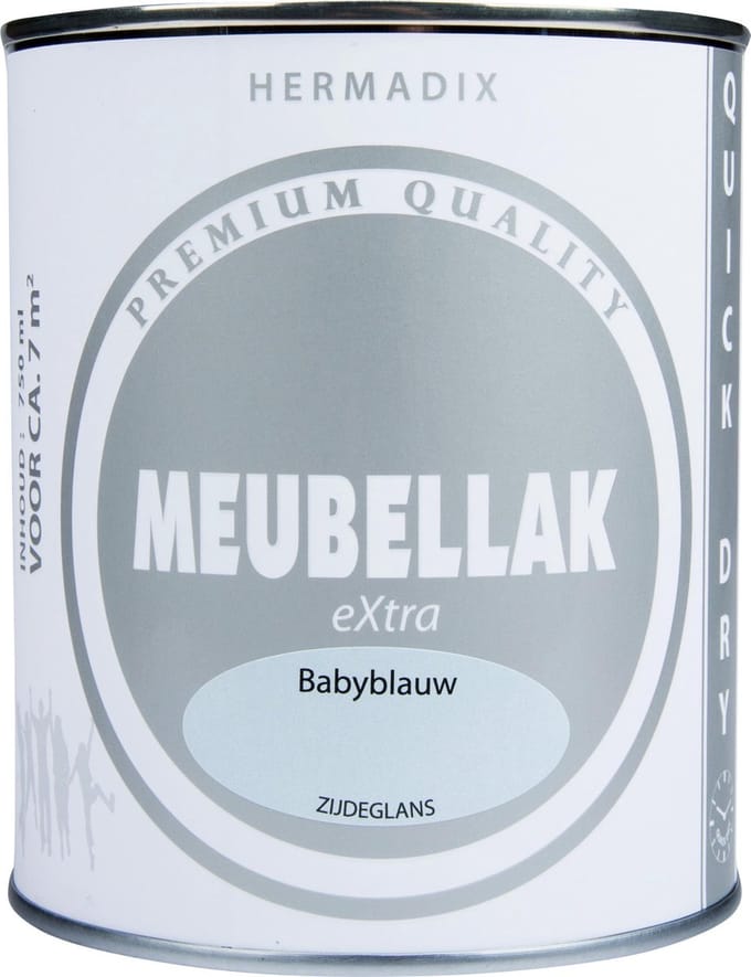 Hermadix Meubellak eXtra - Dekkend - Zijdeglans Babyblauw