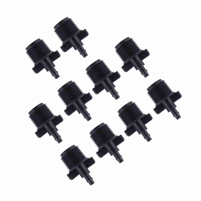 10 stuks 1/2  Tuit Slangkoppeling voor 4/7mm Druppelslang Capillaire Slang black