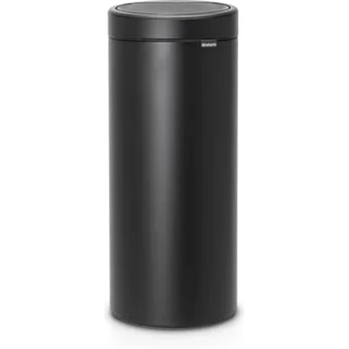 Brabantia Afvalbak Touch Bin - Staal - Mineral Moonlight Black - 29.5x32x72cm - 30l