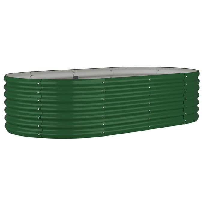 vidaXL - Plantenbak - 152x80x36 - cm - gegalvaniseerd - staal - groen